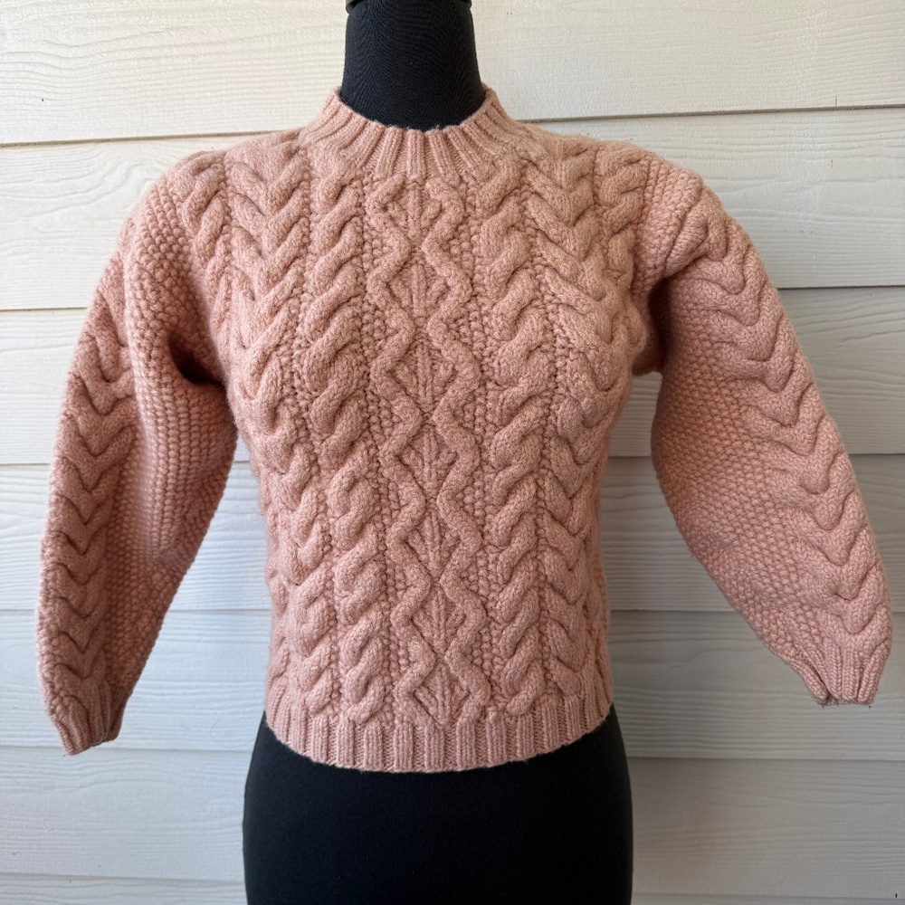 J.Crew Y2K Cable Knit Sweater | 100% Wool | Tagged M (Runs Small XS–S)